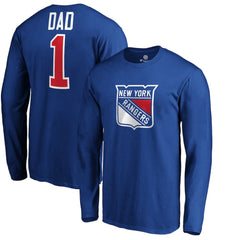 NHL New York Rangers #1 Dad Long Sleeve T-Shirt - Blue
