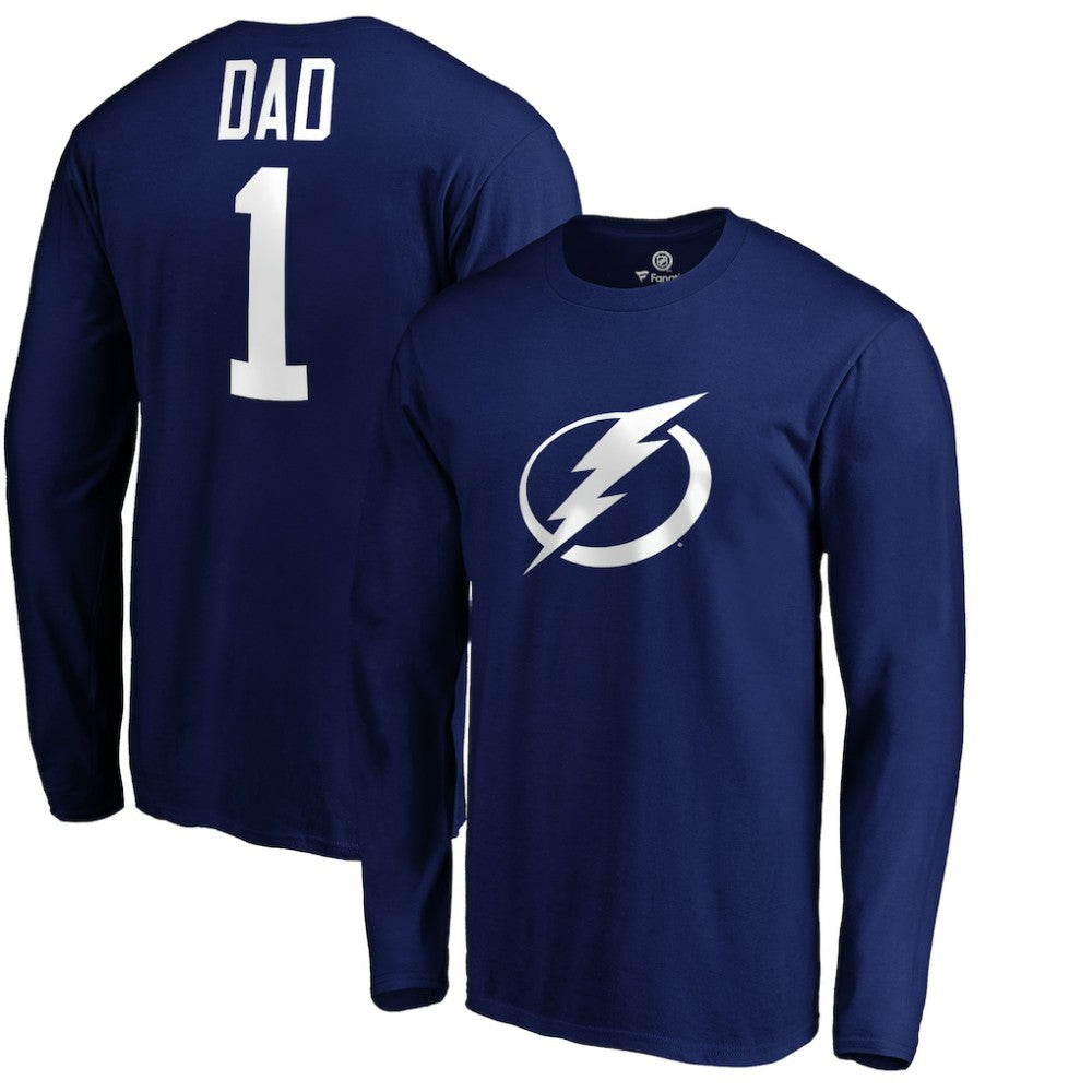 NHL Tampa Bay Lightning #1 Dad Long Sleeve T-Shirt - Blue