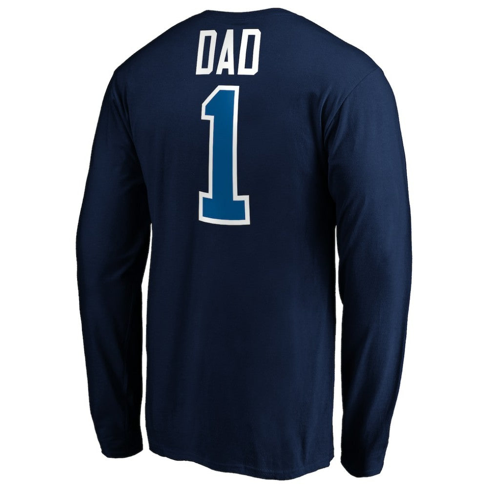 NHL Winnipeg Jets #1 Dad Long Sleeve T-Shirt - Navy