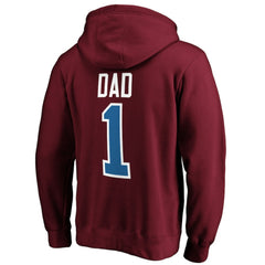 NHL Colorado Avalanche #1 Dad Pullover Hoodie - Burgundy