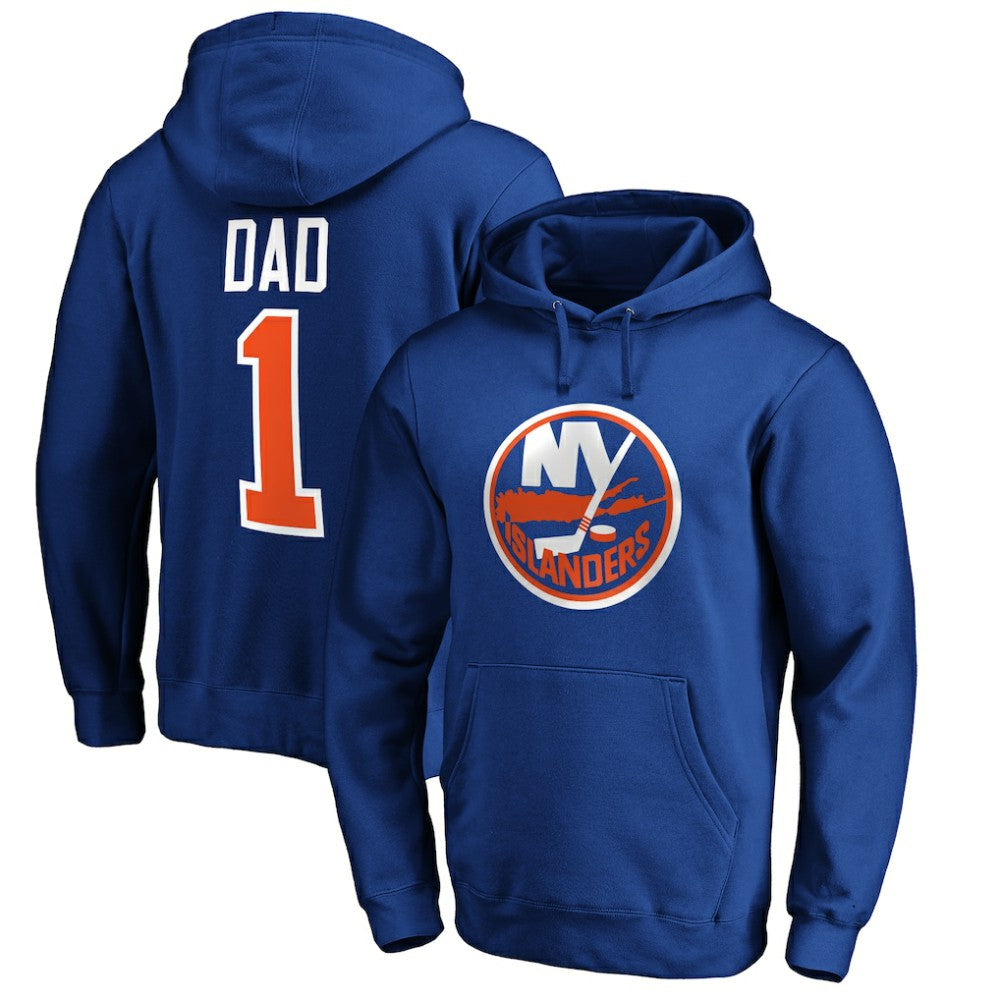 NHL New York Islanders #1 Dad Pullover Hoodie - Royal
