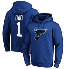 NHL St. Louis Blues #1 Dad Pullover Hoodie - Blue