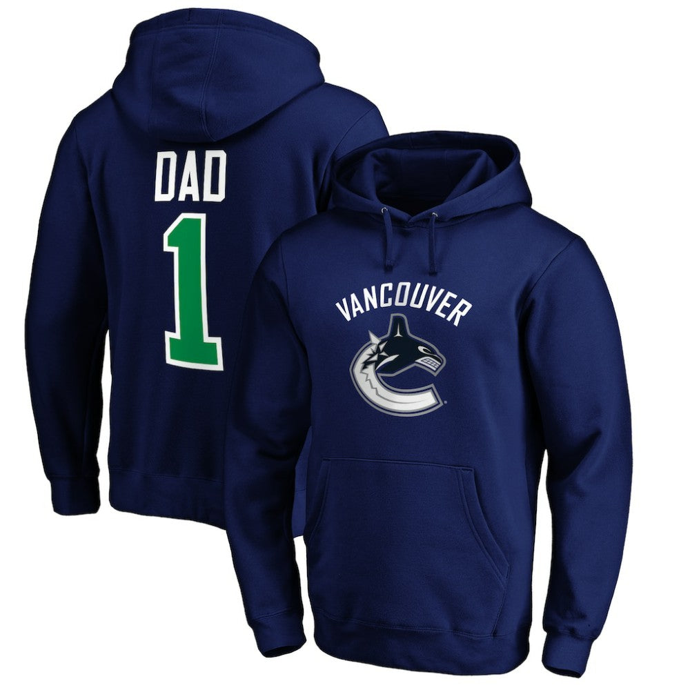 NHL Vancouver Canucks #1 Dad Pullover Hoodie - Blue