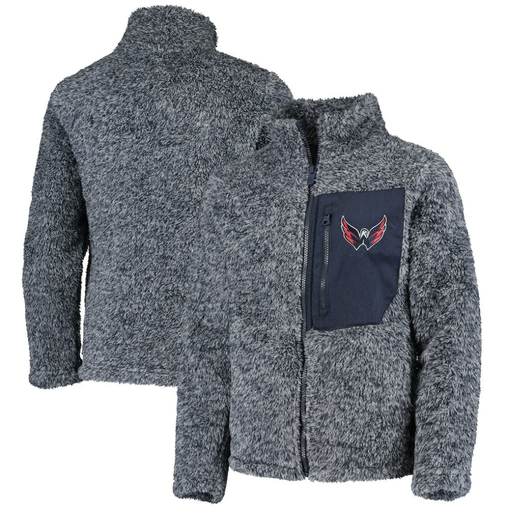 NHL Washington Capitals Girls Youth Fan Gear Sherpa Full-Zip Jacket - Navy