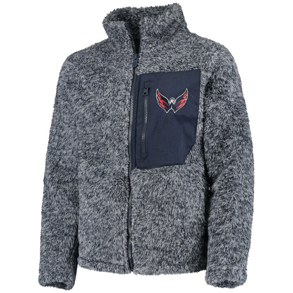 NHL Washington Capitals Girls Youth Fan Gear Sherpa Full-Zip Jacket - Navy