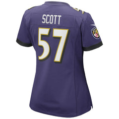 Bart Scott Baltimore Ravens Women's Game Retired Player Jersey Purple