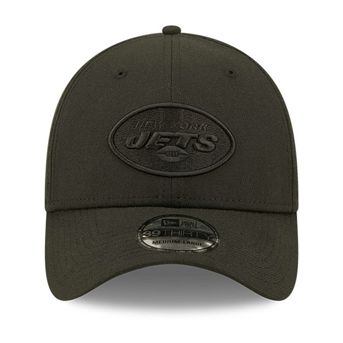 New York Jets New Era Black On Black 39THIRTY Flex Hat