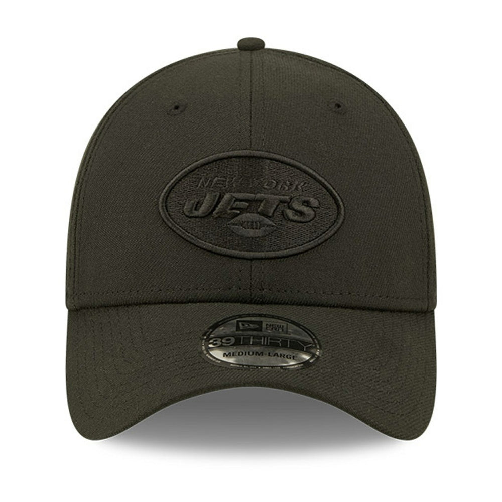 New York Jets New Era Black On Black 39THIRTY Flex Hat