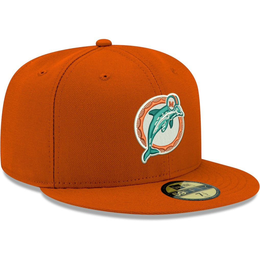 Miami Dolphins New Era Omaha Throwback 59FIFTY Fitted Hat Orange