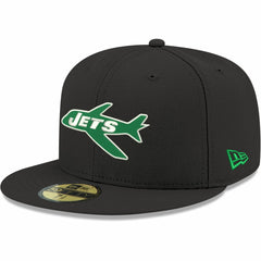 New York Jets New Era Omaha Throwback 59FIFTY Fitted Hat Black