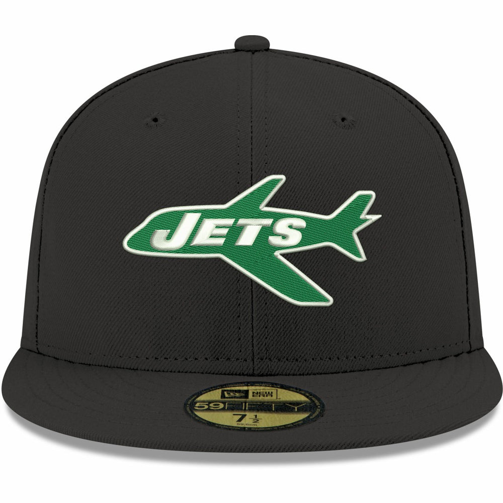 New York Jets New Era Omaha Throwback 59FIFTY Fitted Hat Black