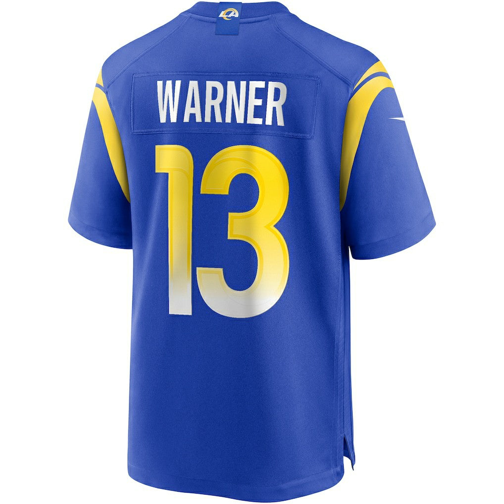Kurt Warner Los Angeles Rams Game Retired Player Jersey Royal