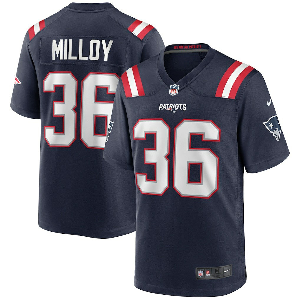 NFL Lawyer Milloy New England Patriots Game Retired Player Jersey - Navy