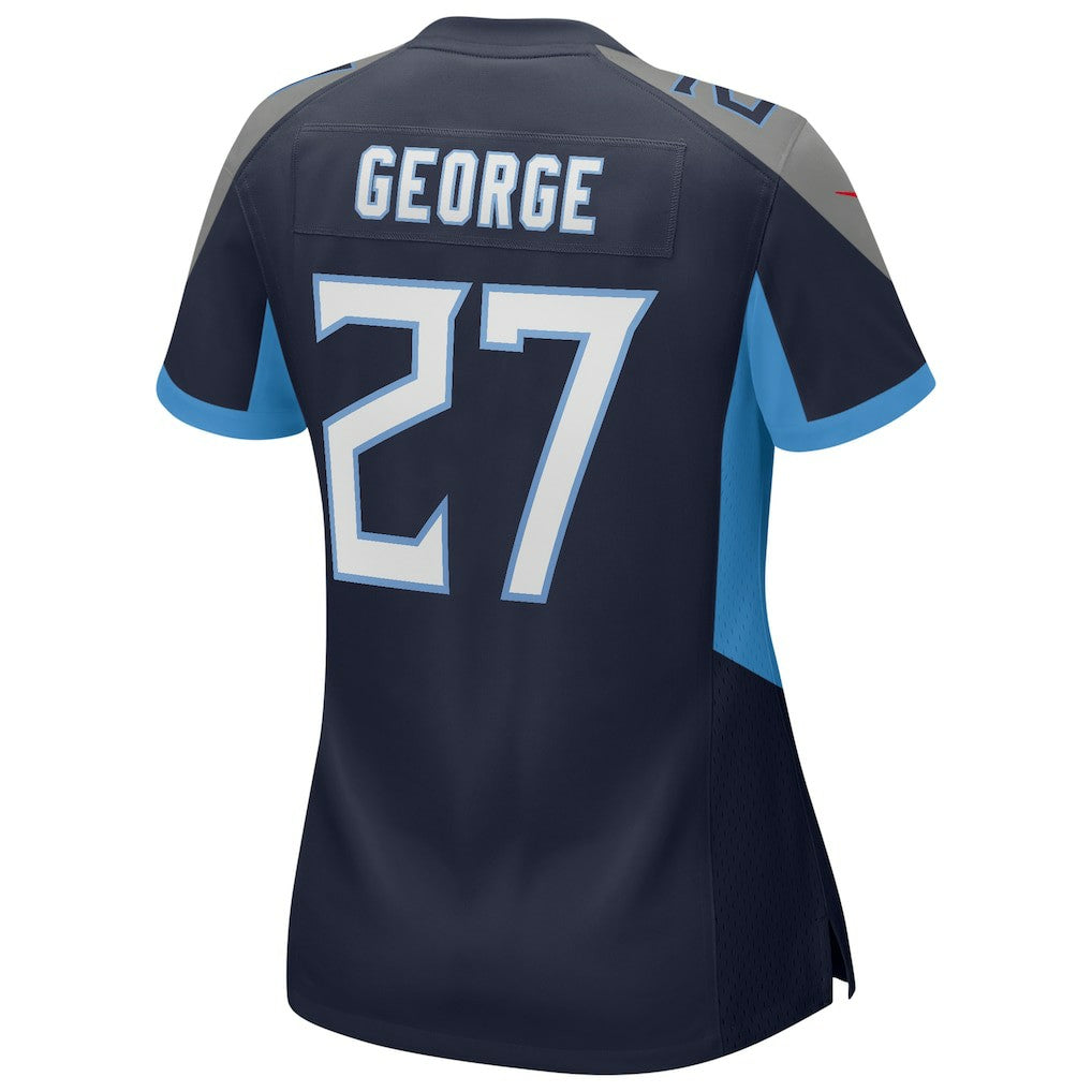 Eddie George Tennessee Titans Women's Game Retired Player Jersey Navy
