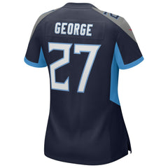 Eddie George Tennessee Titans Women's Game Retired Player Jersey Navy