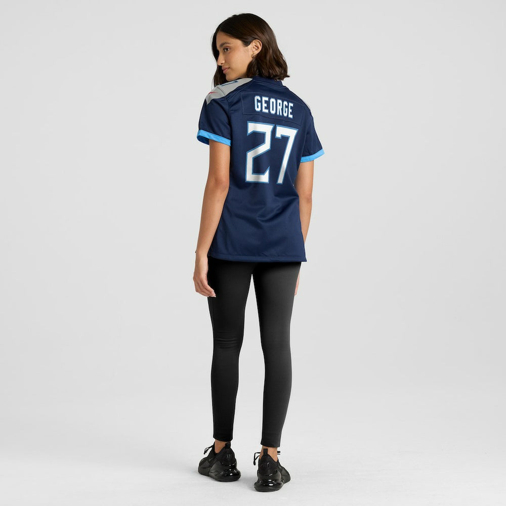 Eddie George Tennessee Titans Women's Game Retired Player Jersey Navy