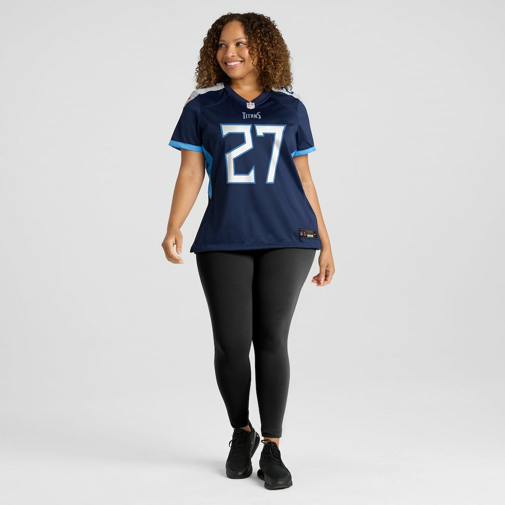 Eddie George Tennessee Titans Women's Game Retired Player Jersey Navy