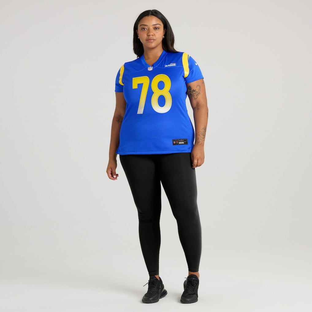 Jackie Slater Los Angeles Rams Women's Game Retired Player Jersey Royal