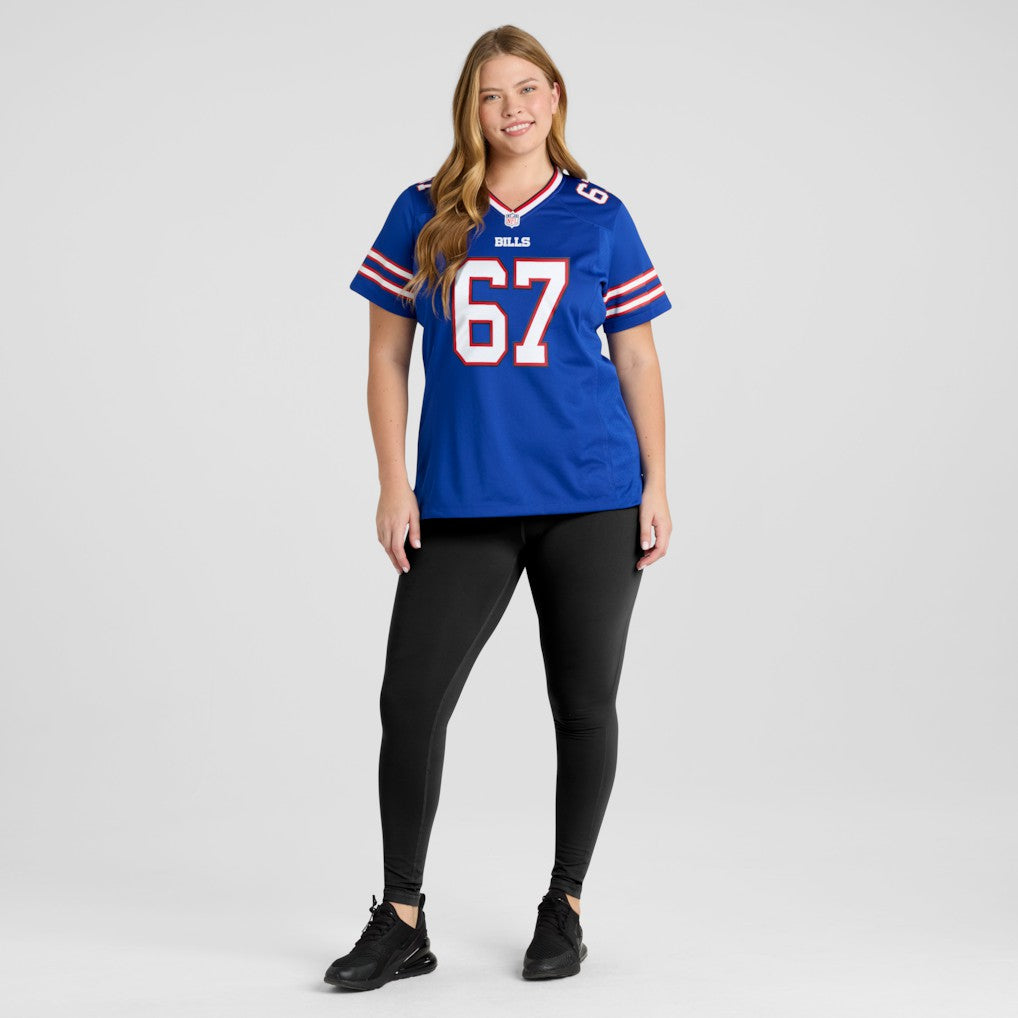 Kent Hull Buffalo Bills Women's Game Retired Player Jersey Royal