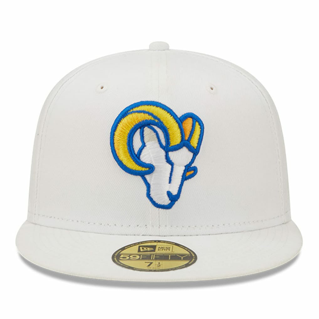Los Angeles Rams New Era Omaha Ram Head 59FIFTY Fitted Hat White