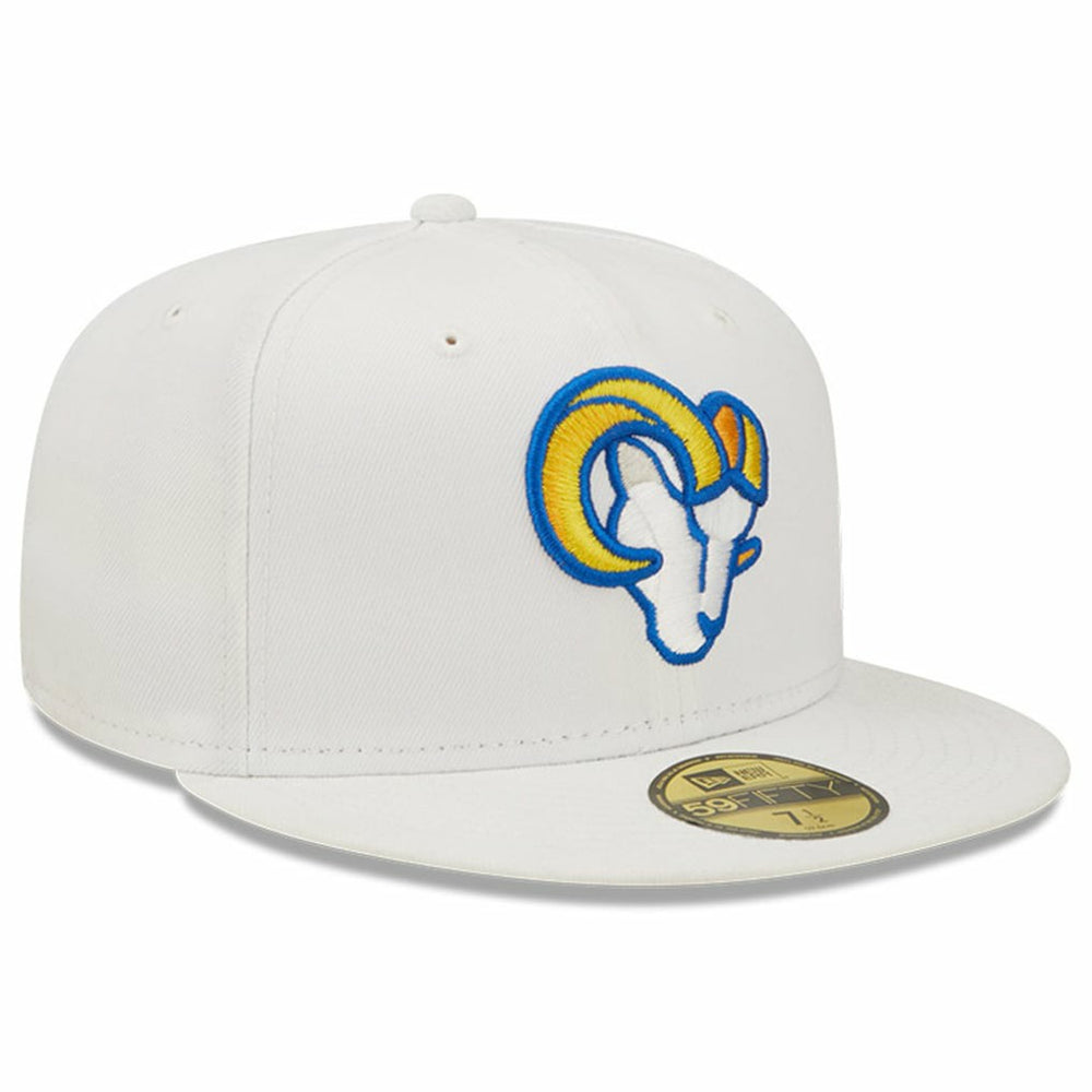 Los Angeles Rams New Era Omaha Ram Head 59FIFTY Fitted Hat White