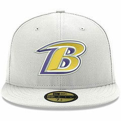 Baltimore Ravens New Era Omaha Lettermark 59FIFTY Fitted Hat White