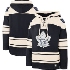NHL Toronto Maple Leafs '47 Superior Lacer Pullover Hoodie - Navy/Cream