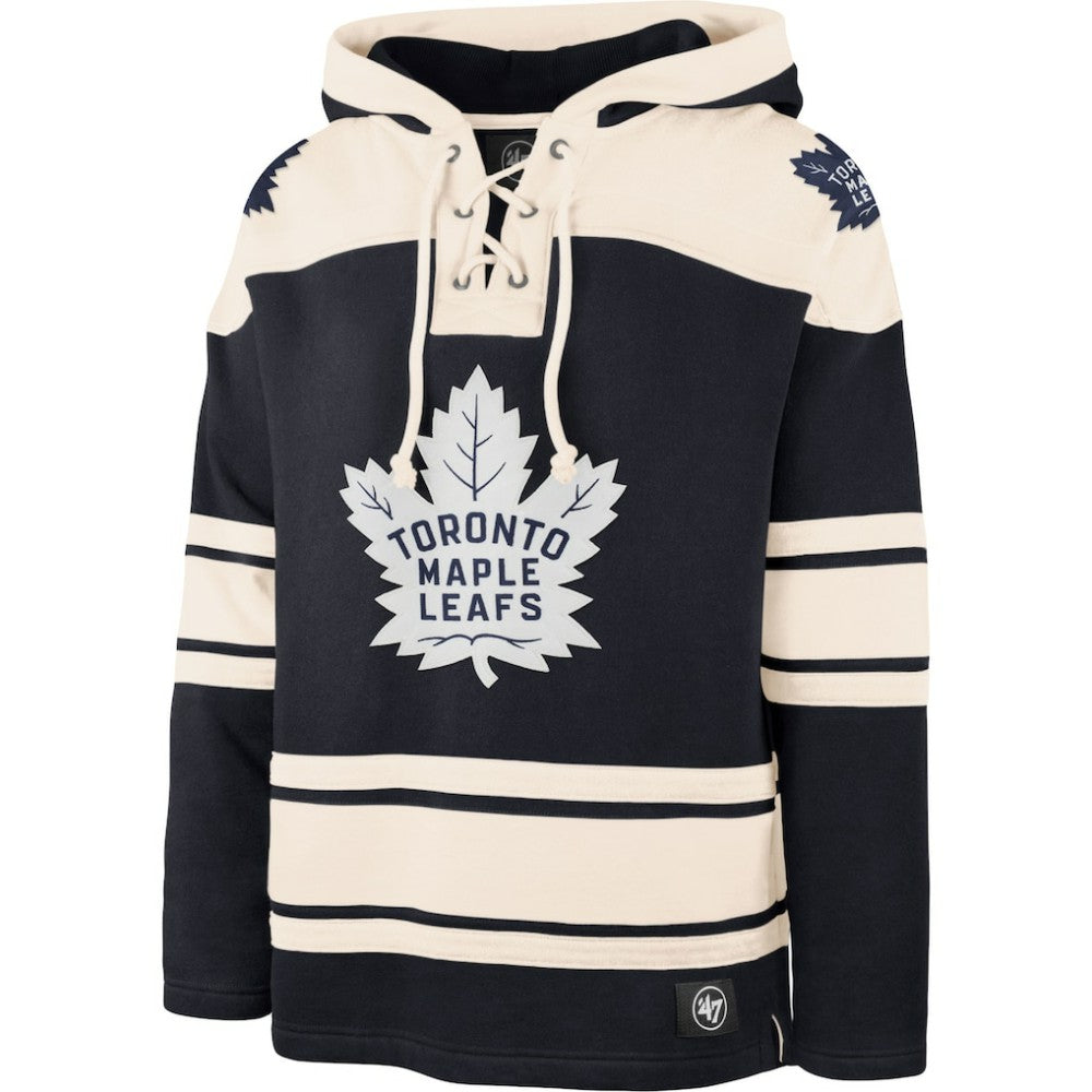 NHL Toronto Maple Leafs '47 Superior Lacer Pullover Hoodie - Navy/Cream