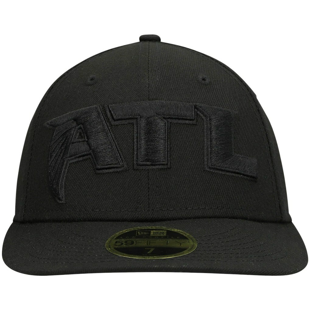 Atlanta Falcons New Era Alternate Logo Black on Black Low Profile 59FIFTY II Fitted Hat Black
