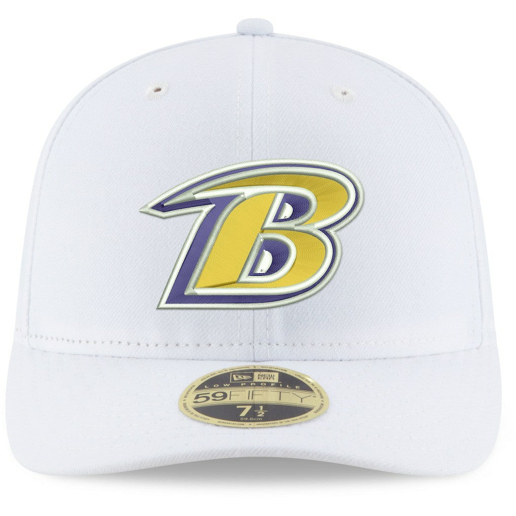 Baltimore Ravens New Era Omaha Low Profile 59FIFTY Fitted Hat White