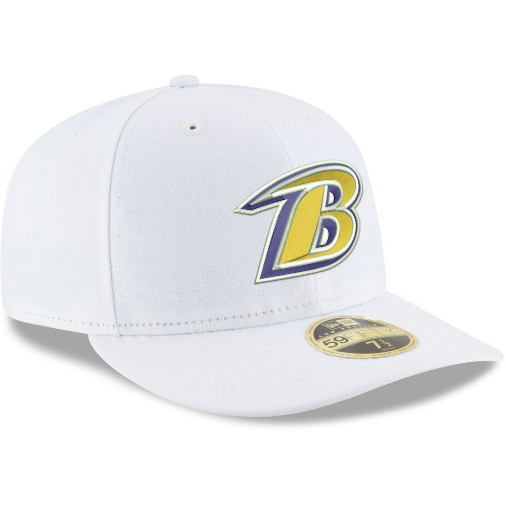 Baltimore Ravens New Era Omaha Low Profile 59FIFTY Fitted Hat White