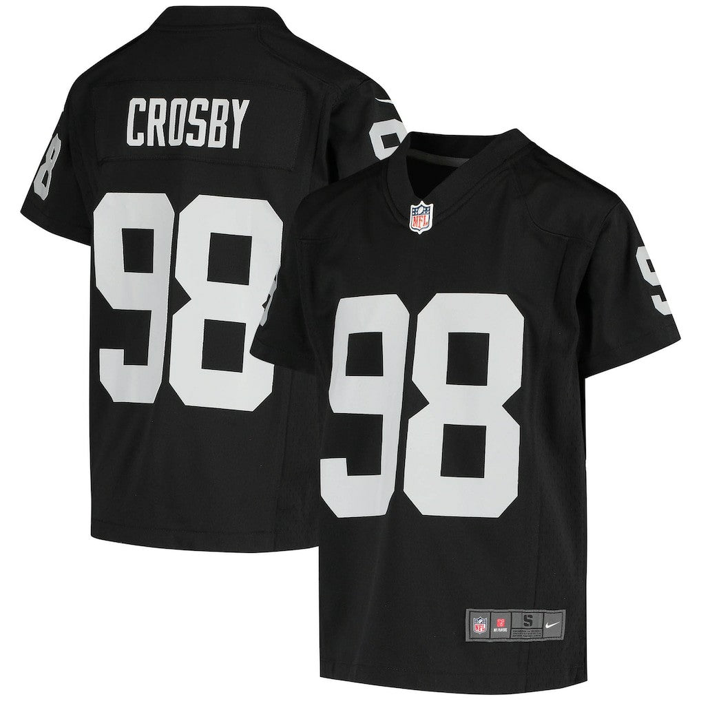Maxx Crosby Las Vegas Raiders Youth Game Jersey Black