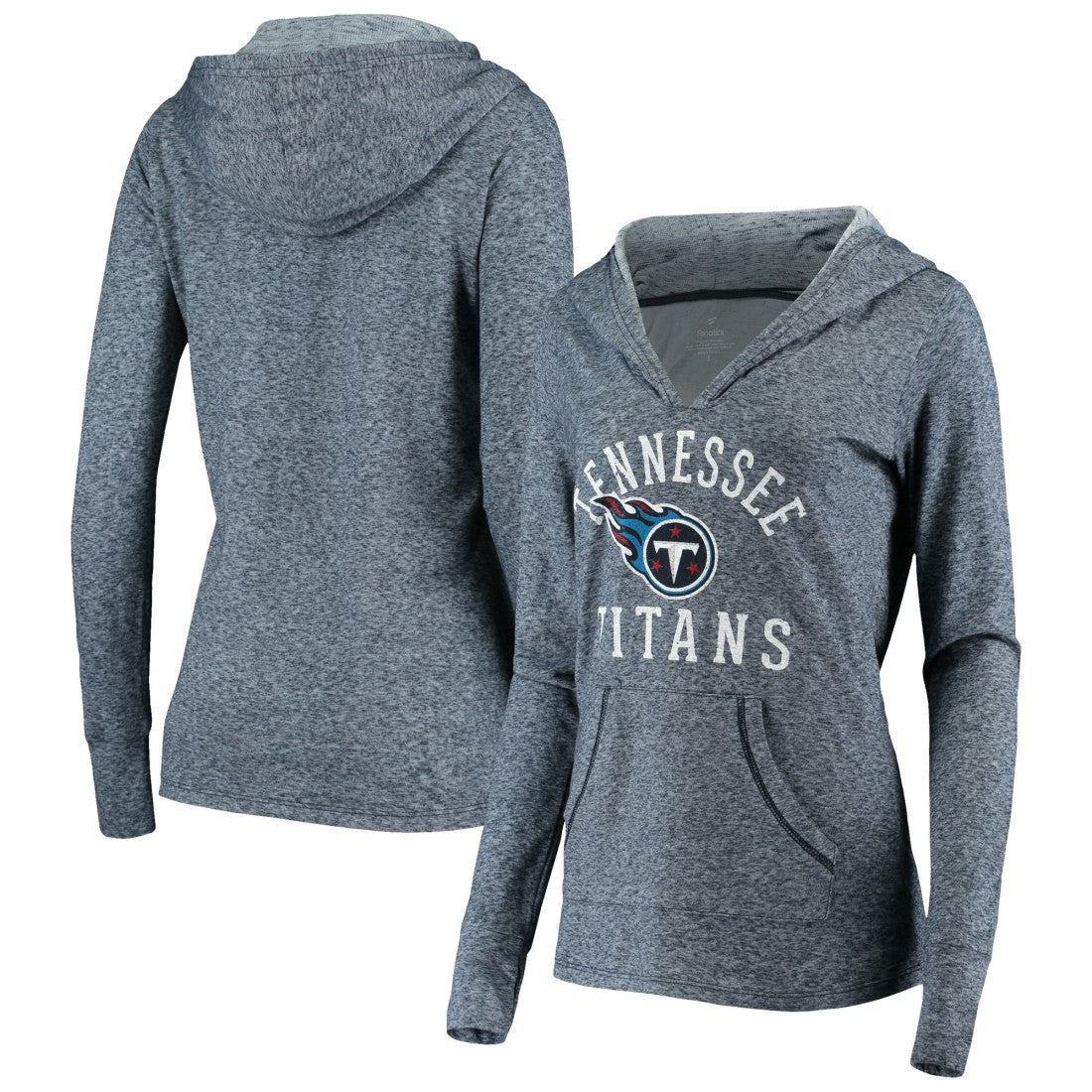 Tennessee Titans Women's Doubleface Slub Pullover Hoodie Heather Navy