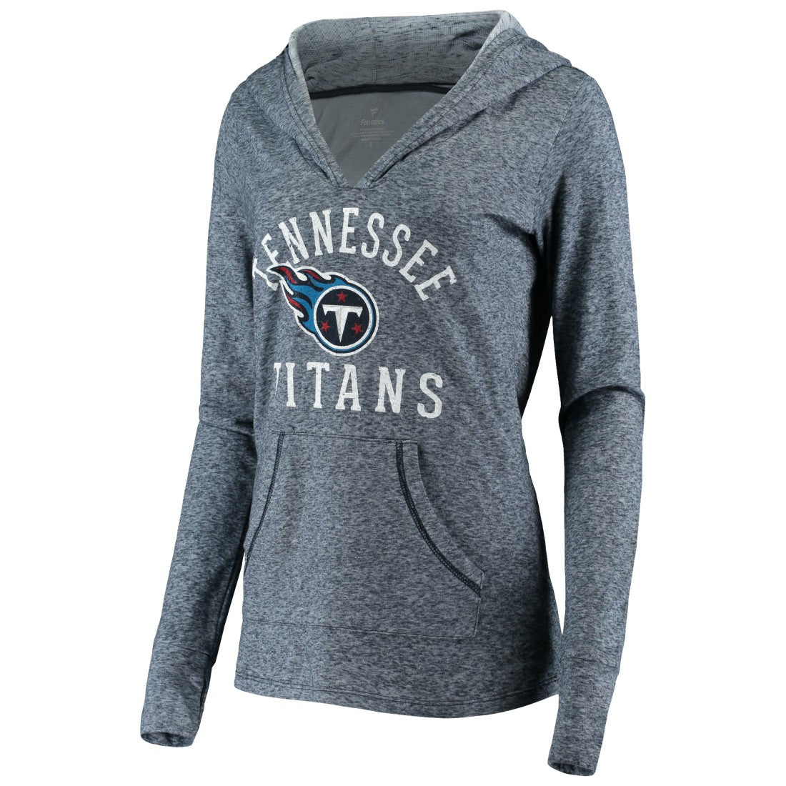 Tennessee Titans Women's Doubleface Slub Pullover Hoodie Heather Navy