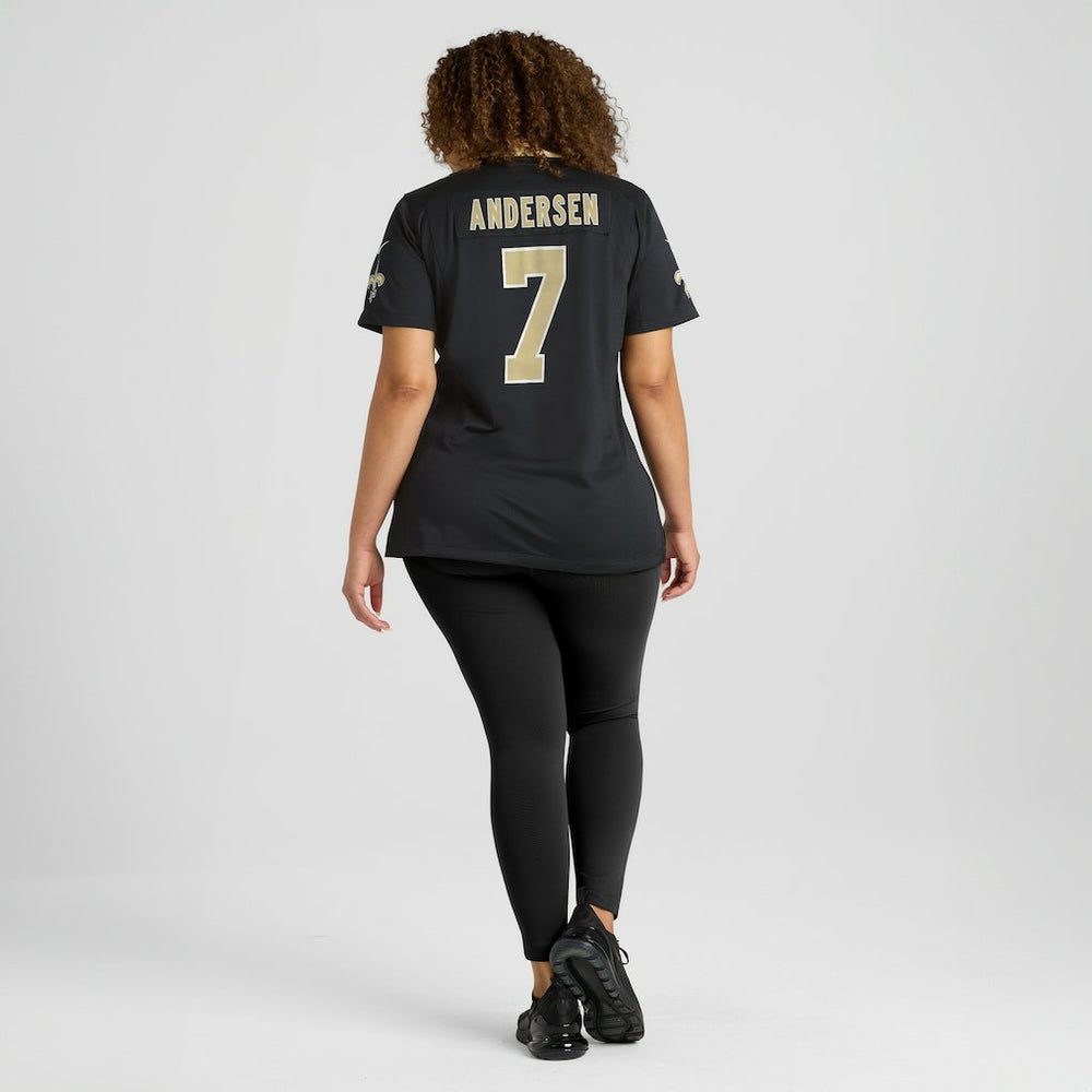 Morten Andersen New Orleans Saints Women's Game Retired Player Jersey Black