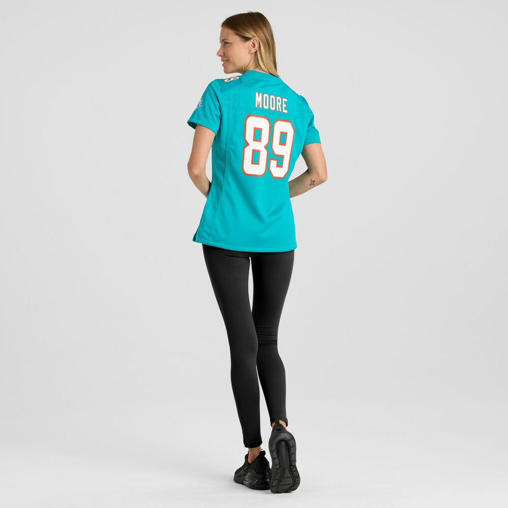 Nat Moore Miami Dolphins Women's Game Retired Player Jersey Aqua
