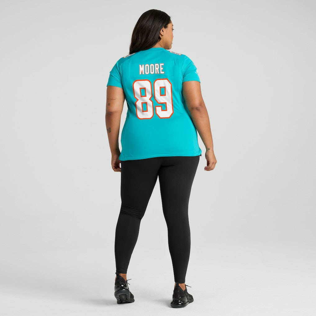 Nat Moore Miami Dolphins Women's Game Retired Player Jersey Aqua