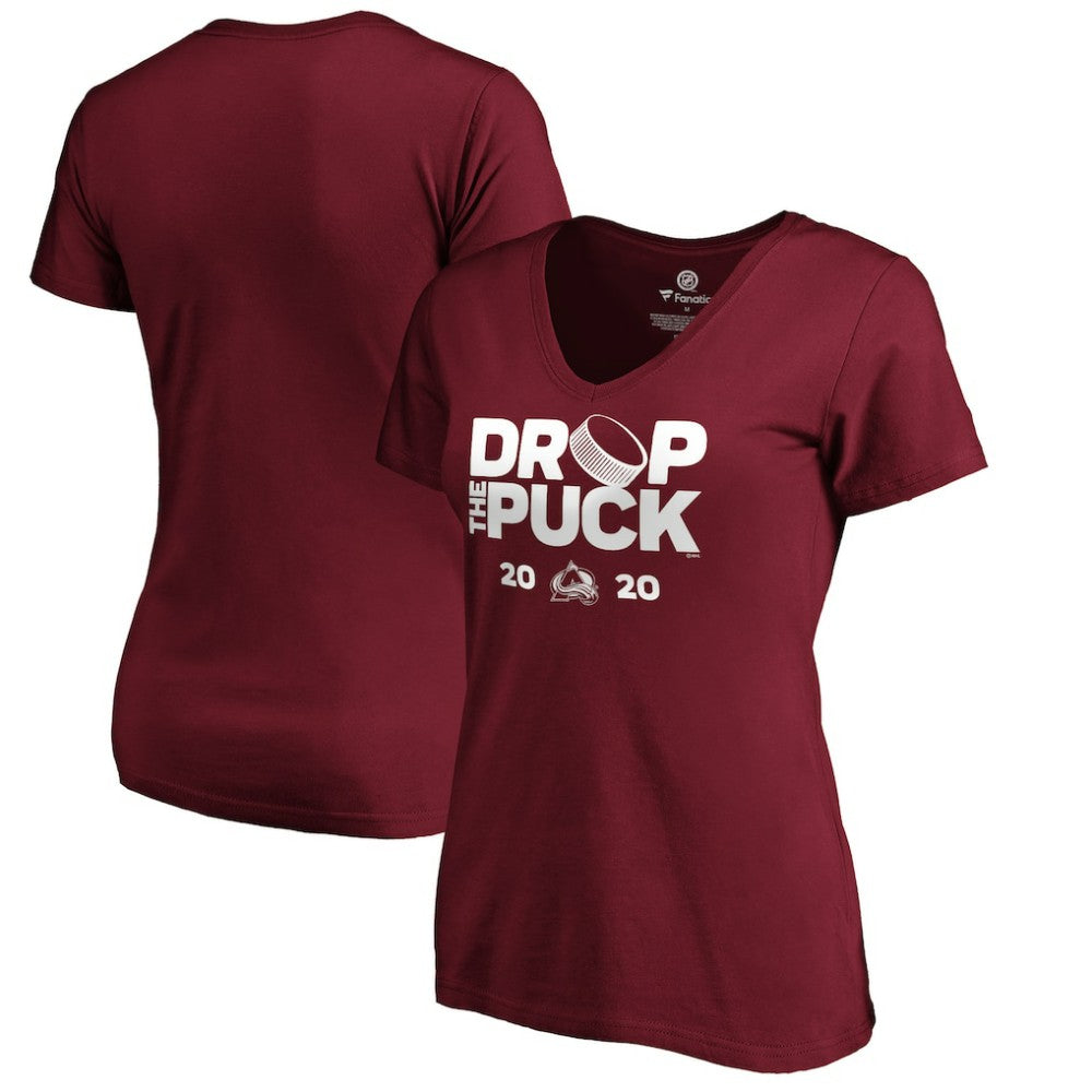 NHL Colorado Avalanche Women's Drop the Puck V-Neck T-Shirt - Garnet