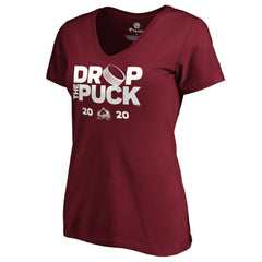 NHL Colorado Avalanche Women's Drop the Puck V-Neck T-Shirt - Garnet