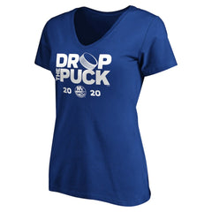 NHL New York Islanders Women's Drop the Puck V-Neck T-Shirt - Royal