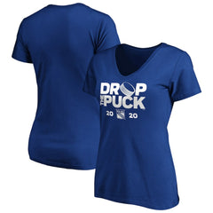 NHL New York Rangers Women's Drop the Puck V-Neck T-Shirt - Royal