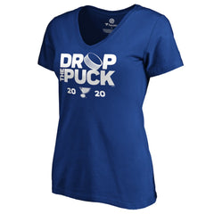 NHL St. Louis Blues Women's Drop the Puck V-Neck T-Shirt - Royal