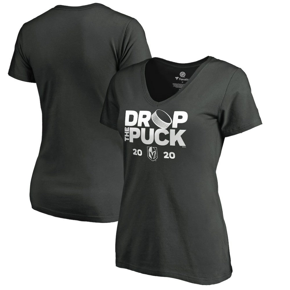 NHL Vegas Golden Knights Women's Drop the Puck V-Neck T-Shirt - Black