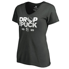 NHL Vegas Golden Knights Women's Drop the Puck V-Neck T-Shirt - Black