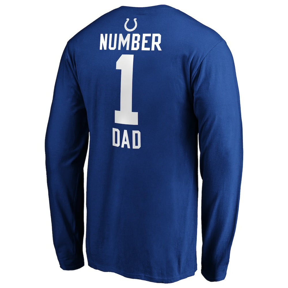 Indianapolis Colts #1 Dad Long Sleeve Team Logo T-Shirt Royal
