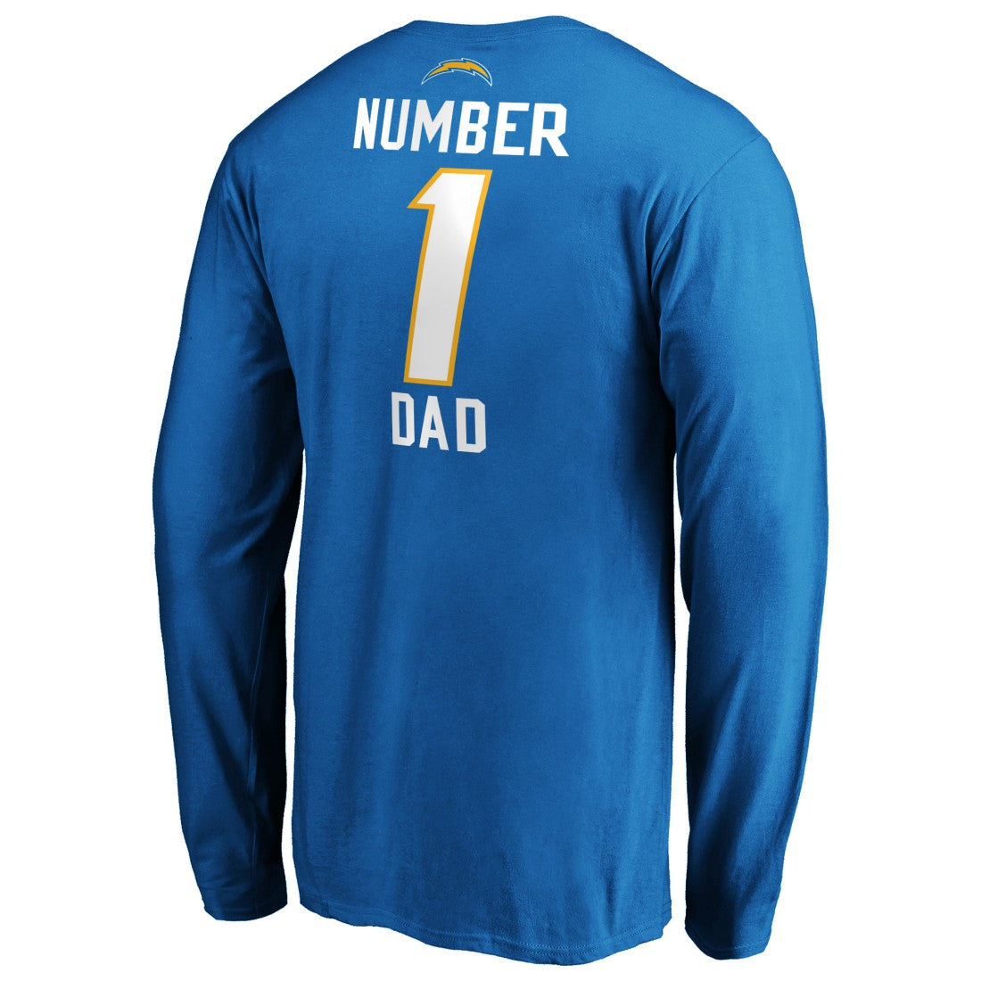 Los Angeles Chargers #1 Dad Long Sleeve Team Logo T-Shirt Light Blue