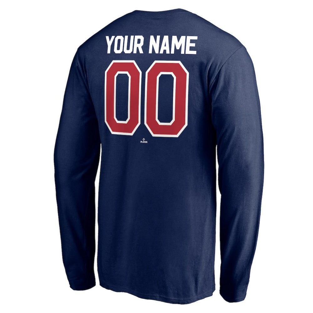Atlanta Braves Personalized Winning Streak Name & Number Long Sleeve T-Shirt - Navy T-shirts
