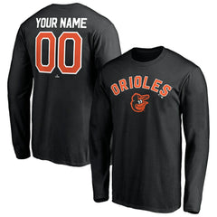 Baltimore Orioles Personalized Winning Streak Name & Number Long Sleeve T-Shirt - Black T-shirts