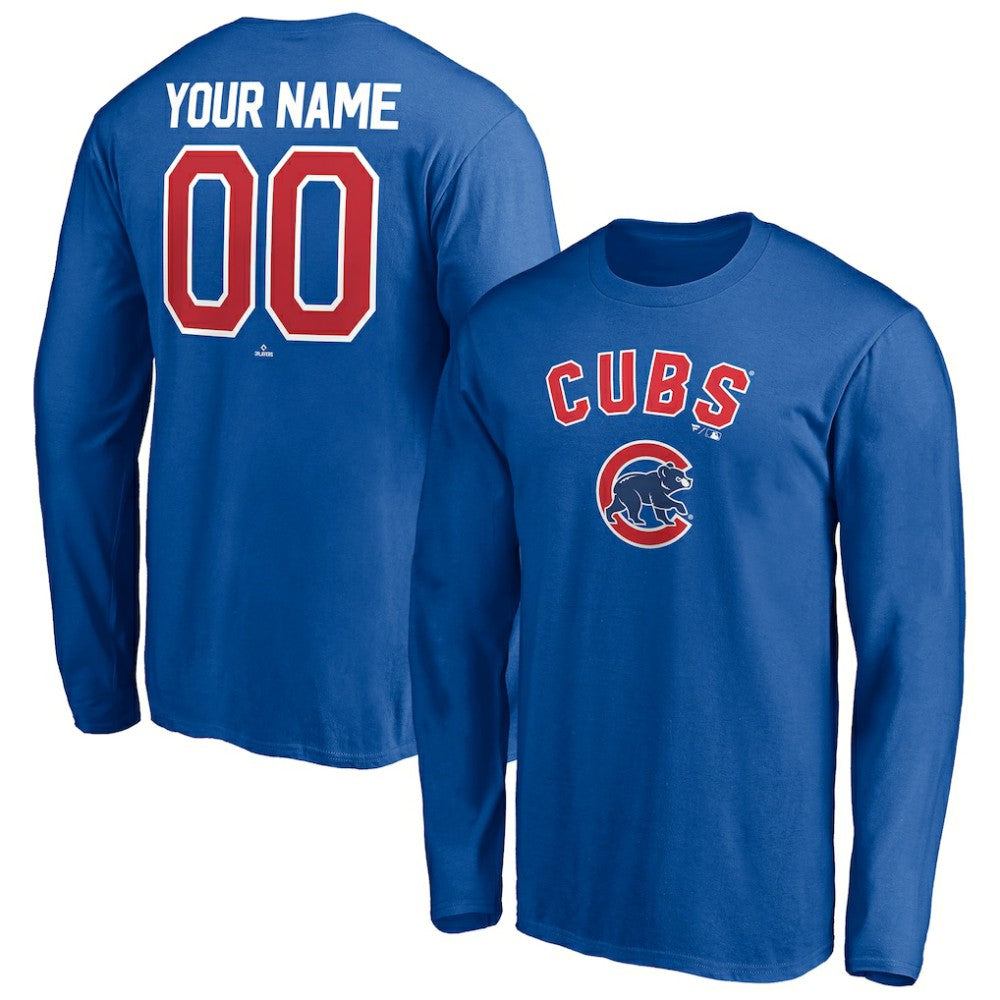 Chicago Cubs Personalized Winning Streak Name & Number Long Sleeve T-Shirt - Royal T-shirts
