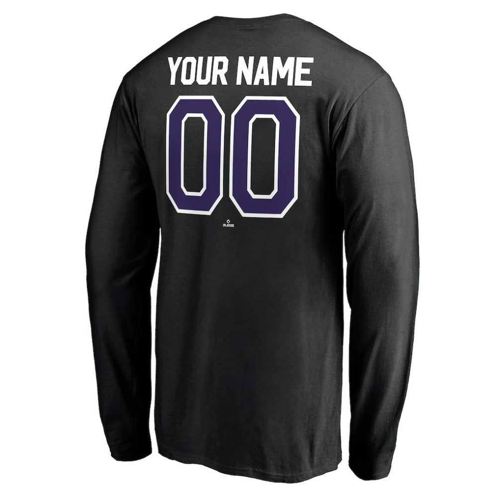 Colorado Rockies Personalized Winning Streak Name & Number Long Sleeve T-Shirt - Black T-shirts